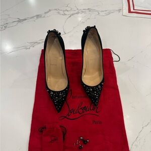 Christian Louboutin Black Embellished Heels